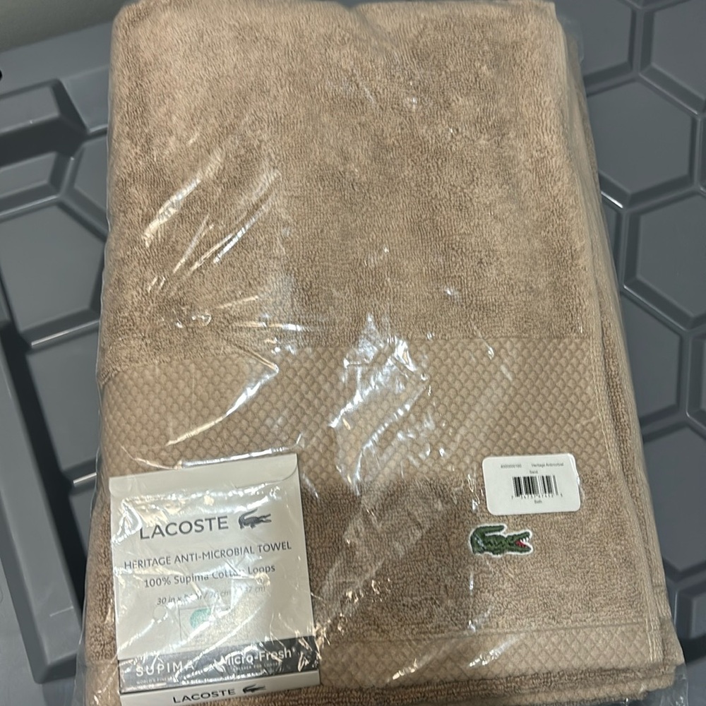Lacoste anti-microbial towel new